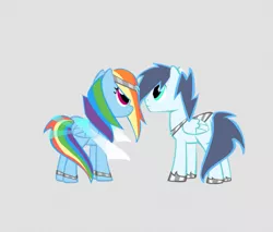 Size: 735x627 | Tagged: safe, artist:sparkle-bubba, derpibooru import, rainbow dash, soarin', alternate hairstyle, female, male, shipping, soarindash, straight