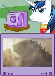 Size: 754x1031 | Tagged: derpibooru import, exploitable meme, godzilla, godzilla (series), kaiju, meme, obligatory pony, safe, shining armor, tv meme