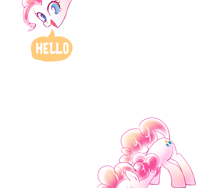 Size: 2880x2560 | Tagged: artist:gashiboka, breaking the fourth wall, derpibooru import, looking at you, now you're thinking with portals, one word, open mouth, pinkie being pinkie, pinkie logic, pinkie pie, portal, safe, smiling, solo