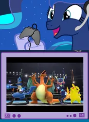 Size: 512x700 | Tagged: artist:bronynel, charizard, derpibooru import, exploitable meme, gamer luna, greninja, lucario, meme, obligatory pony, pikachu, pokémon, princess luna, safe, super smash bros., super smash bros. 4, tv meme