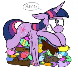 Size: 700x650 | Tagged: safe, artist:karpet-shark, derpibooru import, twilight sparkle, twilight sparkle (alicorn), alicorn, pony, twily-daily, candy, chocolate, easter, female, food, holiday, mare, solo