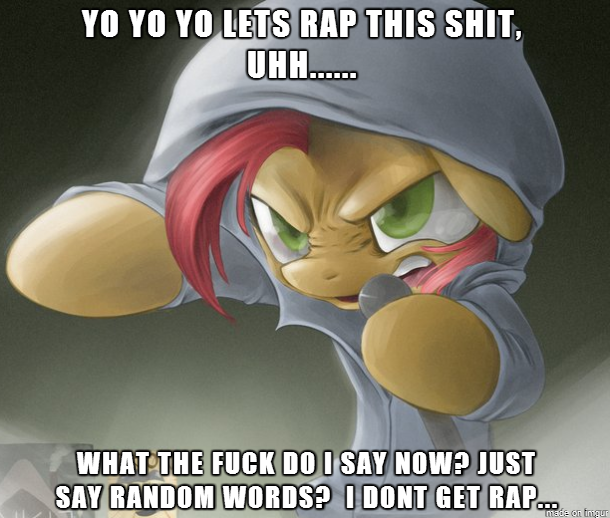 Size: 610x518 | Tagged: babs seed, babs the rapper, caption, derpibooru import, doesn't get rap, exploitable meme, image macro, meme, safe, solo, text, vulgar