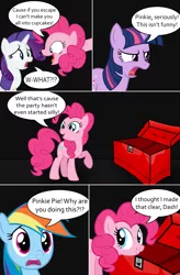 Size: 1655x2523 | Tagged: artist:reitanna-seishin, comic, derpibooru import, fanfic:cupcakes, fluttershy, pinkie pie, pinkie's party, rainbow dash, rarity, safe, twilight sparkle