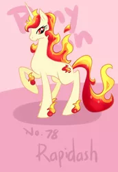 Size: 2031x2952 | Tagged: safe, artist:yuzhou, derpibooru import, ponified, pony, rapidash, pixiv, pokémon, solo