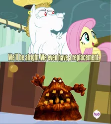 Size: 640x717 | Tagged: bulk biceps, conker's bad fur day, derpibooru import, exploitable meme, fluttershy, meme, replacement meme, safe, the great mighty poo