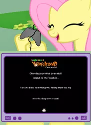 Size: 703x963 | Tagged: creepypasta, derpibooru import, exploitable meme, fluttershy, fs doesn't know what she's getting into, meme, obligatory pony, safe, this will end in tears, tv meme, yoshi's island