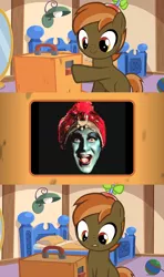 Size: 640x1080 | Tagged: artist:jan, button mash, button's odd game, derpibooru import, exploitable meme, jambi the genie, meme, nightmare fuel, pee-wee's playhouse, safe