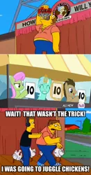 Size: 600x1148 | Tagged: alcohol, barney gumble, beer, bird, chicken, derpibooru import, doctor whooves, exploitable meme, leap of faith, lyra heartstrings, lyra's score, meme, merry may, safe, the simpsons, time turner
