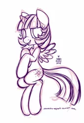 Size: 685x1000 | Tagged: safe, artist:onnanoko, derpibooru import, twilight sparkle, twilight sparkle (alicorn), alicorn, pony, female, mare, sketch, solo