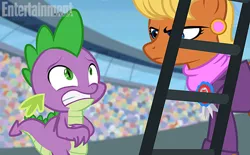 Size: 612x380 | Tagged: derpibooru import, entertainment weekly, equestria games, equestria games (episode), frown, glare, gritted teeth, ms. harshwhinny, nervous, safe, screencap, spike