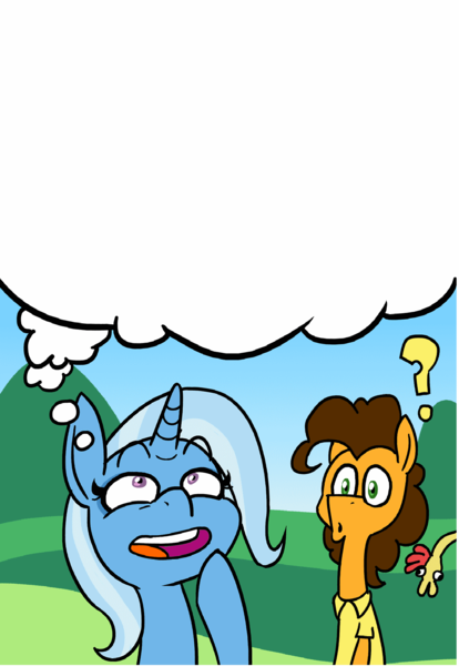 Size: 1280x1856 | Tagged: artist:grandpalove, blank, cheese sandwich, derpibooru import, fill in the blanks, safe, template, thought bubble, trixie, trixie's cheesy thought