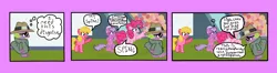 Size: 2100x551 | Tagged: safe, artist:oneovertwo, derpibooru import, cherry berry, elbow grease, paradise (crystal pony), pinkie pie, spike, crystal pony, pony, equestria games (episode), comic, equestria games