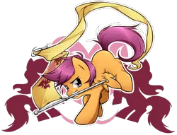 Size: 928x708 | Tagged: safe, artist:secret-pony, derpibooru import, scootaloo, pegasus, pony, equestria games (episode), cutie mark crusaders flag, equestria games, female, filly, flag, grin, mouth hold, smiling, solo