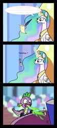 Size: 1400x3139 | Tagged: artist:123turtleshell, comic, derpibooru import, equestria games, equestria games (episode), princess celestia, safe, spike