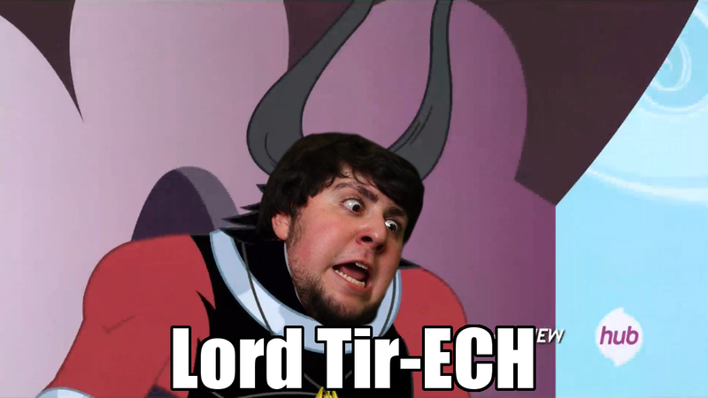 Size: 1280x720 | Tagged: caption, derpibooru import, ech, hub logo, image macro, jontron, jontron thread, lord tirek, meme, pun, safe, space ace!, text, twilight's kingdom