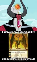 Size: 930x1536 | Tagged: caption, derpibooru import, image macro, lord tirek, magic the gathering, meme, nicol bolas, safe, text, that's my x, twilight's kingdom