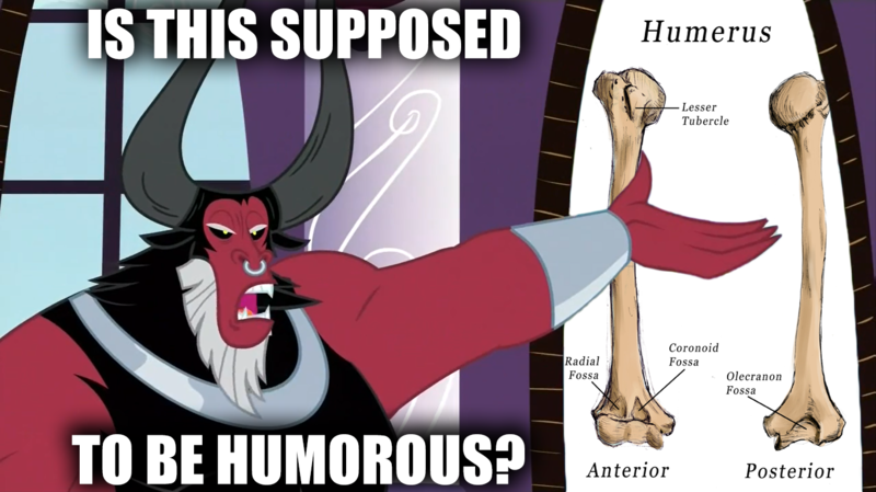 Size: 1364x766 | Tagged: bad pun, caption, derpibooru import, edit, exploitable meme, image macro, is this supposed to be humorous, lord tirek, male, meme, /mlp/, nose piercing, nose ring, piercing, pun, safe, solo, text, twilight's kingdom, visual pun