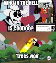 Size: 1280x1438 | Tagged: artist:coodoo17, cans.wav, derpibooru import, exploitable meme, hub logo, is this supposed to be humorous, lord tirek, meme, safe, the man they call ghost, tirek is ghost, trees.wav, trolling, true capitalist radio, twilight's kingdom