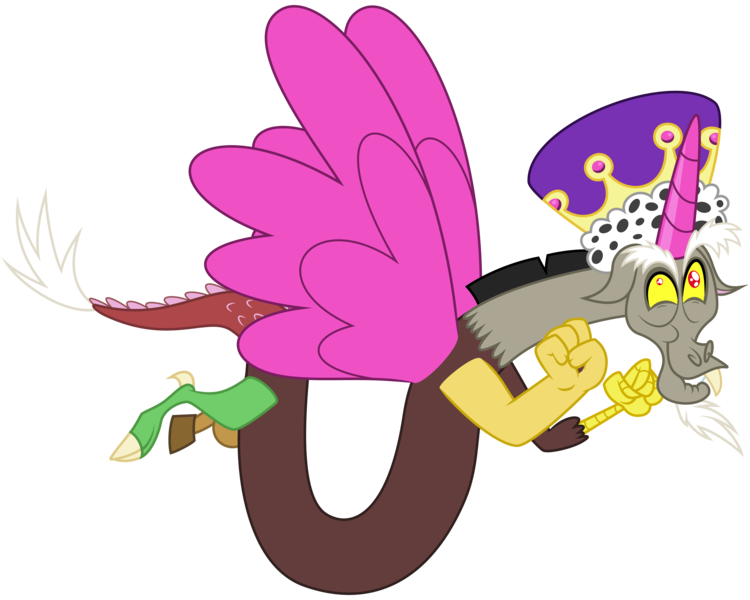 Size: 6000x4800 | Tagged: absurd resolution, artist:yanoda, cute, derpibooru import, discord, discorn, discute, disquee, draconequus, faic, male, princess discord, safe, simple background, solo, squee, transparent background, twilight's kingdom, vector