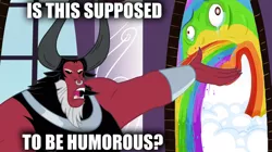 Size: 1280x719 | Tagged: derpibooru import, exploitable, exploitable meme, is this supposed to be humorous, lord tirek, meme, rainbow, safe, throwing up, twilight's kingdom, vomit, vomiting, wat