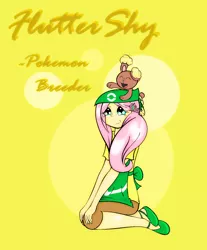 Size: 1280x1544 | Tagged: artist:pupperson9, buneary, derpibooru import, fluttershy, human, humanized, pokémon, safe