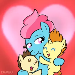 Size: 1000x1000 | Tagged: 30 minute art challenge, artist:empyu, cup cake, derpibooru import, hug, mother's day, pound cake, pumpkin cake, safe