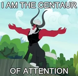 Size: 564x548 | Tagged: caption, derpibooru import, edit, exploitable meme, image macro, lord tirek, lord tirek's outstretched arms, meme, pun, safe, solo, text, twilight's kingdom