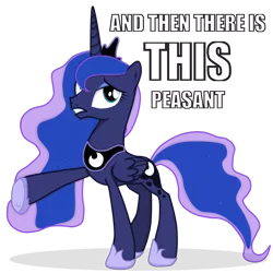Size: 3200x3200 | Tagged: and then there's this asshole, artist:ritya9898, caption, derpibooru import, high res, image macro, jimmies, meme, peasant, princess luna, safe, simple background, solo, text, transparent background, vector