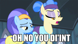 Size: 640x360 | Tagged: animated, derpibooru import, for whom the sweetie belle toils, oh no you didn't, reaction image, safe, sapphire shores, sassy, screencap