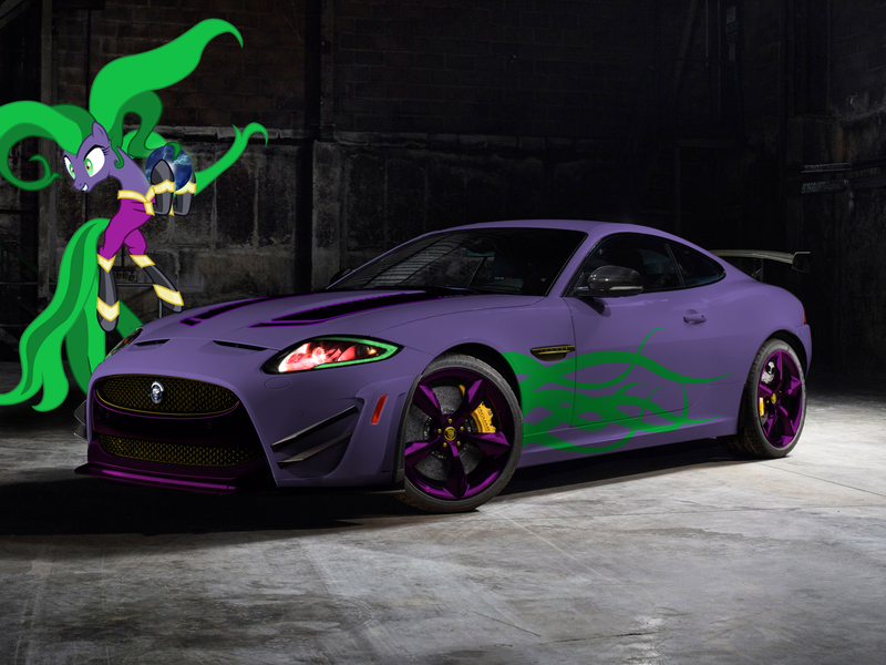 Size: 1920x1440 | Tagged: safe, artist:shadowbolt240z, derpibooru import, mane-iac, ponified, pony, car, jaguar (car), jaguar xk, solo