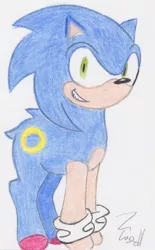 Size: 384x618 | Tagged: artist needed, source needed, safe, derpibooru import, ponified, pony, solo, sonic the hedgehog, sonic the hedgehog (series), traditional art