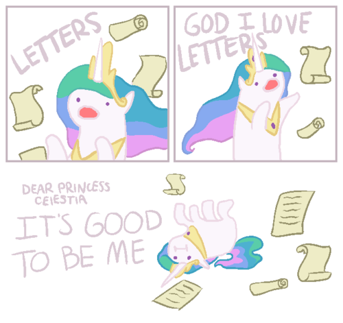 Size: 500x471 | Tagged: comic, derpibooru import, i'm so alone, it's good to be princess, letter, princess celestia, safe