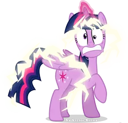 Size: 3298x3172 | Tagged: safe, artist:vector-brony, derpibooru import, twilight sparkle, twilight sparkle (alicorn), alicorn, pony, twilight's kingdom, electrocution, female, magic, mare, shocked, simple background, solo, super saiyan princess, transparent background, vector