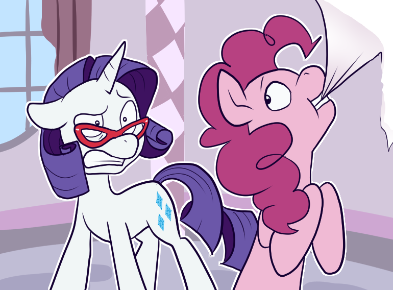 Size: 770x568 | Tagged: artist:pixel-prism, derpibooru import, fourth wall, glasses, pinkie pie, rarity, safe, twilight sparkle's secret shipfic folder