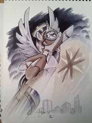 Size: 852x1136 | Tagged: safe, artist:andypriceart, derpibooru import, masked matter-horn, twilight sparkle, twilight sparkle (alicorn), alicorn, pony, female, mare, power ponies, solo, traditional art