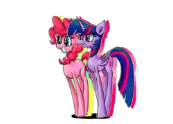 Size: 1400x1000 | Tagged: safe, artist:senx, derpibooru import, pinkie pie, twilight sparkle, twilight sparkle (alicorn), alicorn, pony, female, mare