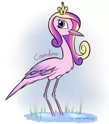 Size: 1280x1457 | Tagged: 30 minute art challenge, artist:tina-chan, crane (animal), derpibooru import, princess cadance, safe, solo, species swap