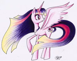 Size: 5531x4382 | Tagged: safe, artist:faye-raven, derpibooru import, twilight sparkle, twilight sparkle (alicorn), alicorn, pony, absurd resolution, female, mare, solo, traditional art