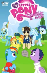 Size: 596x923 | Tagged: safe, artist:fimstargazer, derpibooru import, firefly, fleetfoot, rainbow dash, soarin', spitfire, surprise, twilight sparkle, twilight sparkle (alicorn), wild fire, alicorn, pony, back to the future, comic cover, female, g1, g1 to g4, generation leap, great scott, mare, parody