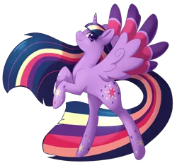 Size: 1170x1080 | Tagged: safe, artist:uncertainstardust, derpibooru import, twilight sparkle, twilight sparkle (alicorn), alicorn, pony, twilight's kingdom, female, mare, rainbow power, solo