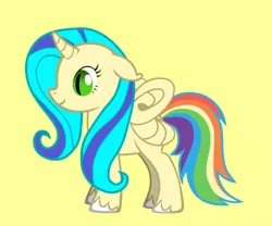 Size: 456x380 | Tagged: safe, artist:ihavemyopinions, derpibooru import, oc, unofficial characters only, alicorn, pony, pony creator, alicorn oc, blank flank, donut steel, horn, parody, satire, solo, this isn't even my final form, wings