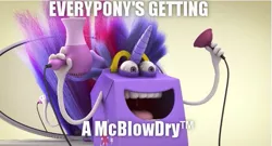 Size: 641x345 | Tagged: abomination, creepy, derpibooru import, god is dead, hair dryer, happy (mcdonald's), happy (mcdonalds), happy meal, looking at you, mcdonald's, mcdonald's happy meal toys, nightmare fuel, safe, staring into your soul, toy, twilight sparkle