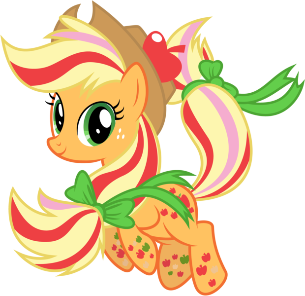 Size: 3507x3396 | Tagged: applejack, artist:thisismyphotoshoppin, derpibooru import, high res, rainbow power, safe, simple background, solo, transparent background, twilight's kingdom, vector