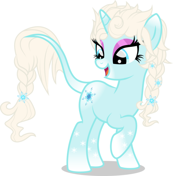 Size: 8361x8494 | Tagged: safe, artist:benybing, derpibooru import, ponified, pony, absurd resolution, augmented tail, elsa, frozen (movie), solo