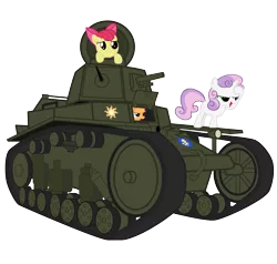 Size: 6500x6200 | Tagged: absurd resolution, apple bloom, artist:dolphinfox, cutie mark crusaders, derpibooru import, safe, scootaloo, sweetie belle, t-18, tank (vehicle)