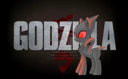 Size: 1024x640 | Tagged: safe, artist:god2000zilla, derpibooru import, ponified, kaiju, kaiju pony, pony, extra legs, femuto, godzilla (series), godzilla 2014, muto, pregnant, red eyes, solo, watermark