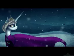 Size: 1024x780 | Tagged: safe, artist:vongrell, derpibooru import, ponified, pony, elsa, frozen (movie), snow, snowfall, solo