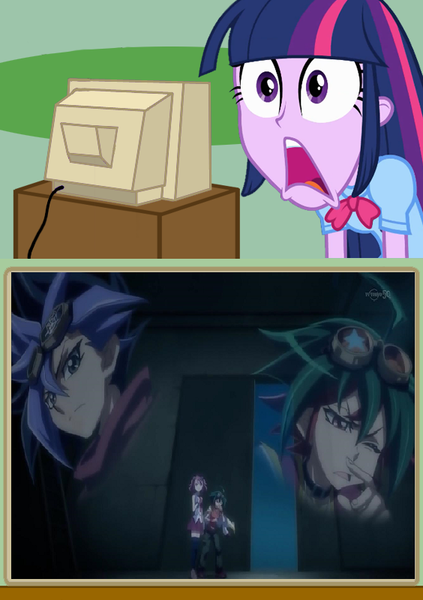 Size: 564x800 | Tagged: safe, derpibooru import, twilight sparkle, equestria girls, exploitable meme, meme, obligatory pony, sakaki yuya, tv meme, yu-gi-oh!, yugioh arc v, yuya sakaki