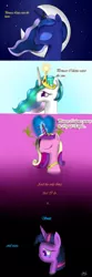 Size: 516x1548 | Tagged: safe, artist:jorge123esp, derpibooru import, princess cadance, princess celestia, princess luna, twilight sparkle, twilight sparkle (alicorn), alicorn, pony, season 4, twilight's kingdom, alicorn tetrarchy, comic, sad