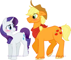 Size: 852x724 | Tagged: safe, artist:the-chibster, derpibooru import, applejack, rarity, applejack (male), female, half r63 shipping, lesbian, male, rarijack, rarijack (straight), rule 63, shipping, straight